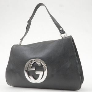 💎✨BEAUTIFUL✨💎 AUTHENTIC GUCCI Interlocking G Leather Shoulder Bag Black